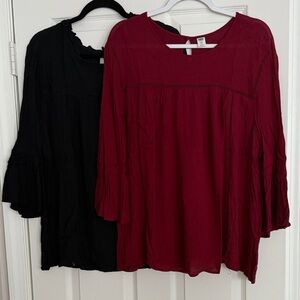Old Navy Women’s Bell Sleeve Sheer Ladder Stitch Blouses Set